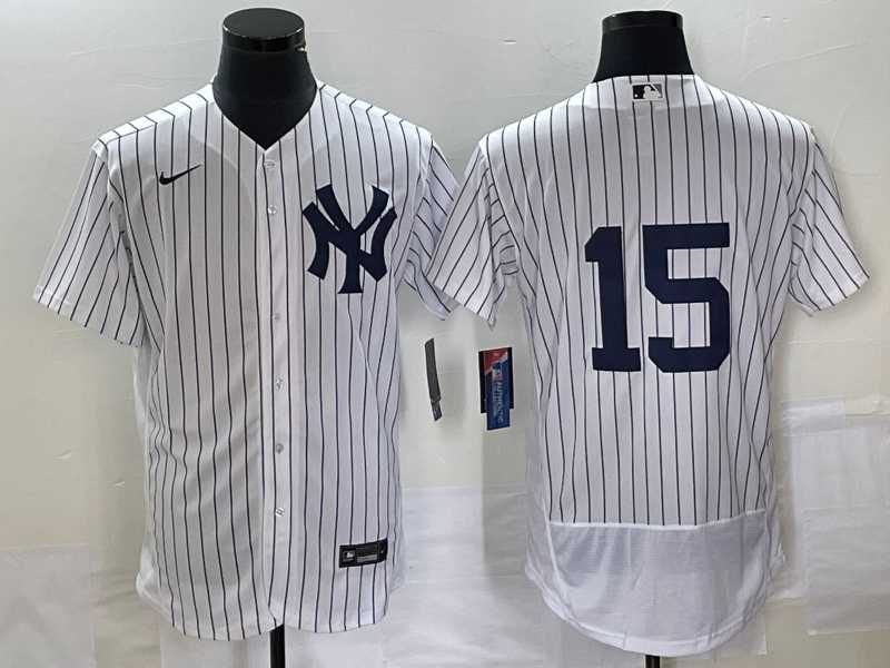 Mens New York Yankees #15 Thurman Munson White Flex Base Stitched Baseball Jersey
